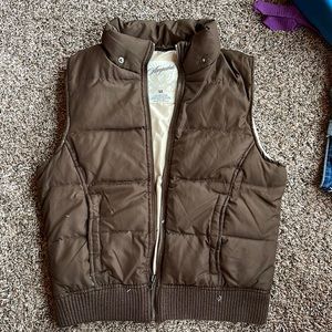 Brown down vest